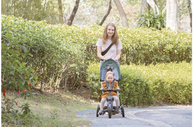 Globber Explorer 4 in 1 Foldable Trike - Olive Globber Explorer 4 in 1 Foldable Trike - Olive