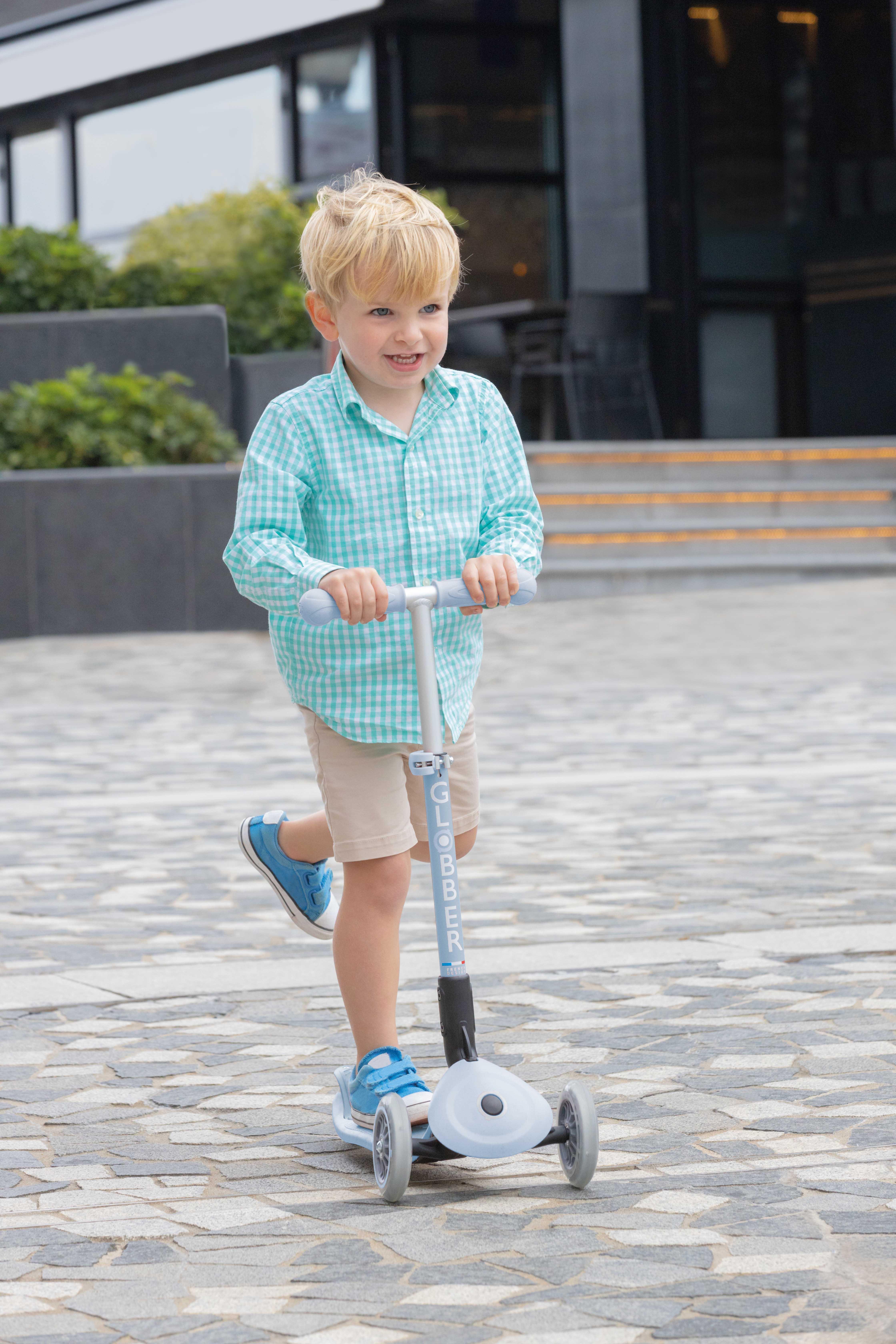 Globber Junior Foldable Lights Eco Kids Scooter
