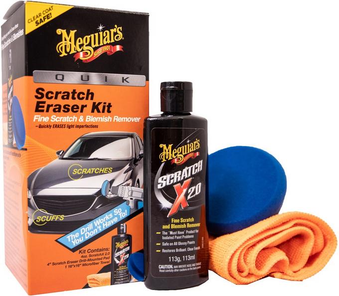 Meguiar's Quik Scratch Eraser Kit, Car Scratch Remover for Repairing  Surface Blemishes, Car Care Kit with ScratchX, Drill-Mounted Pad, and  Microfiber