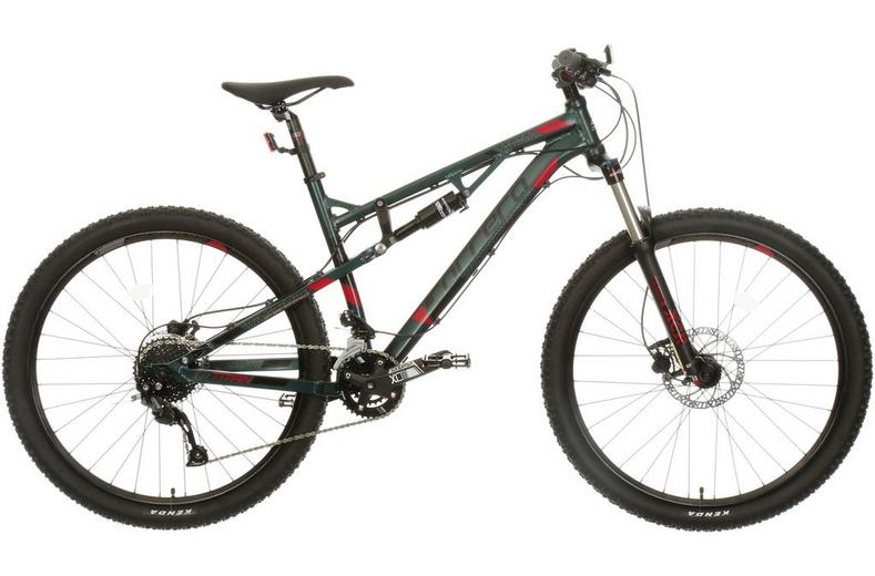 Carrera Titan Mens Full Suspension Mountain Bike - S, M, L Frames, Green/Grey Carrera Titan Mens Full Suspension Mountain Bike - S, M, L Frames, Green/Grey