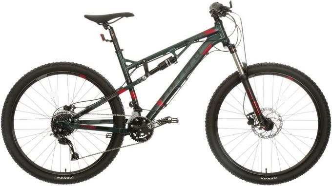 Carrera Titan Mens Full Suspension Mountain Bike S M L Frames Green Grey