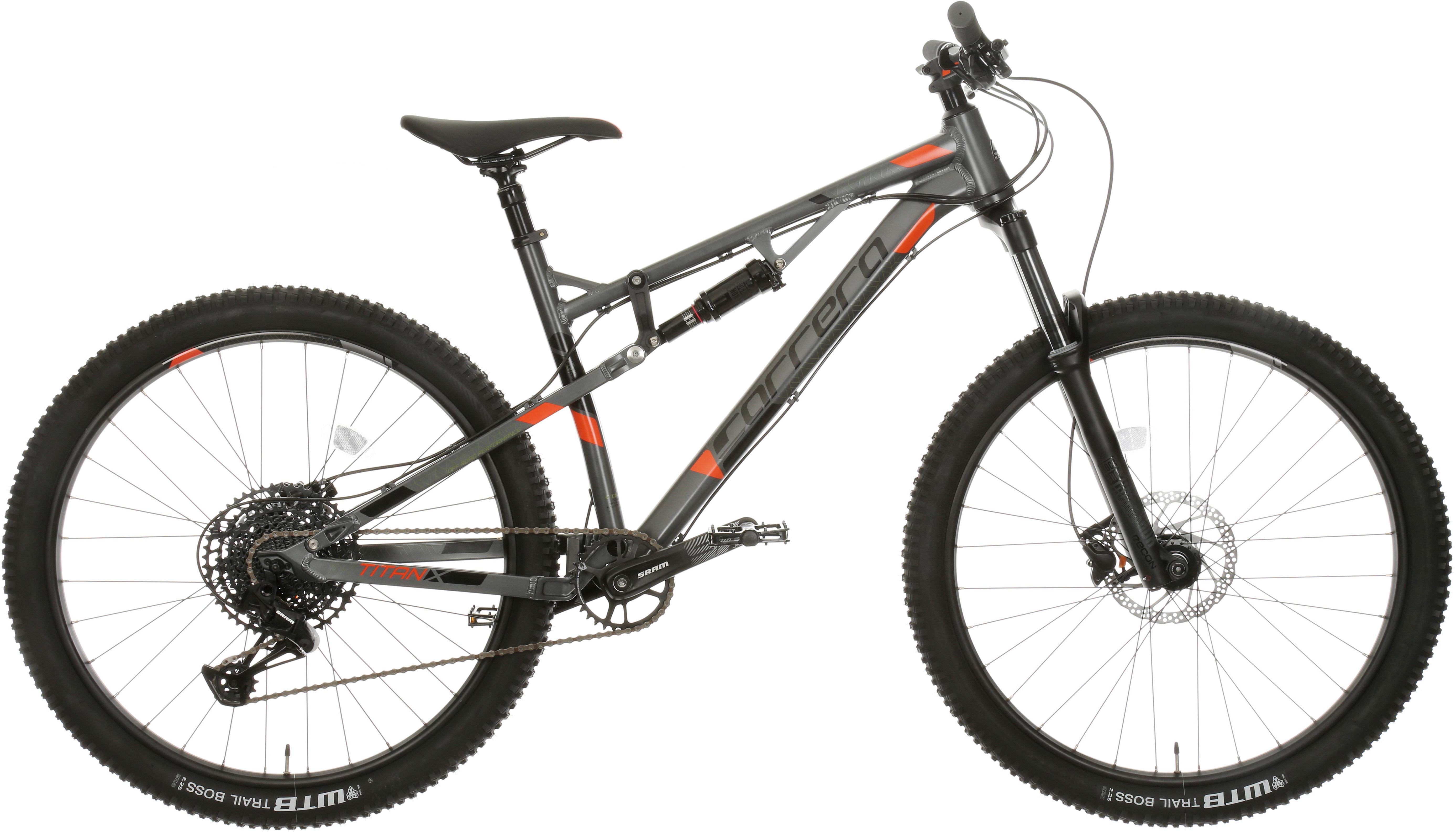 Carrera titan full hot sale suspension mountain bike