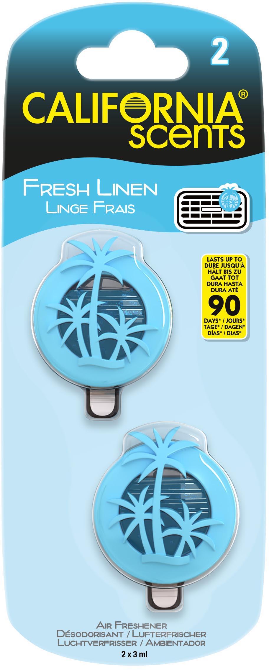 California Scents Fresh Linen Car Mini Diffuser Car Air Freshener 2 Count Halfords UK