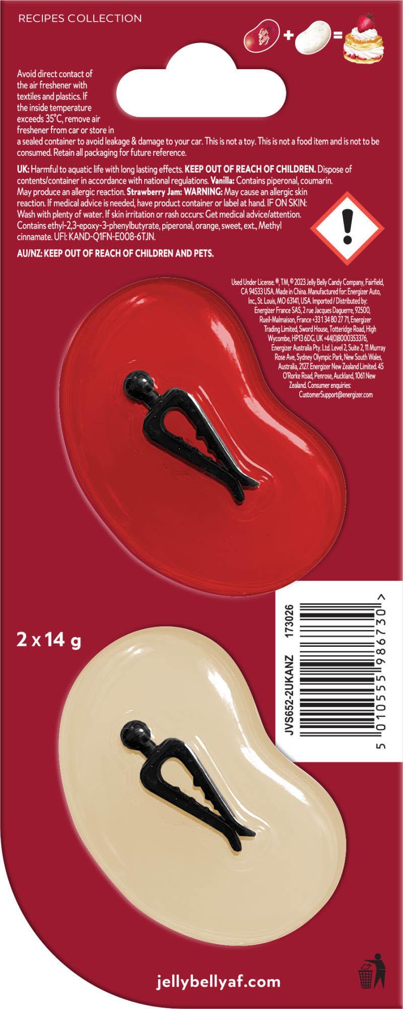 Jelly Belly Duo Vent Strawberry Shortcake Air Freshener (2 pack)