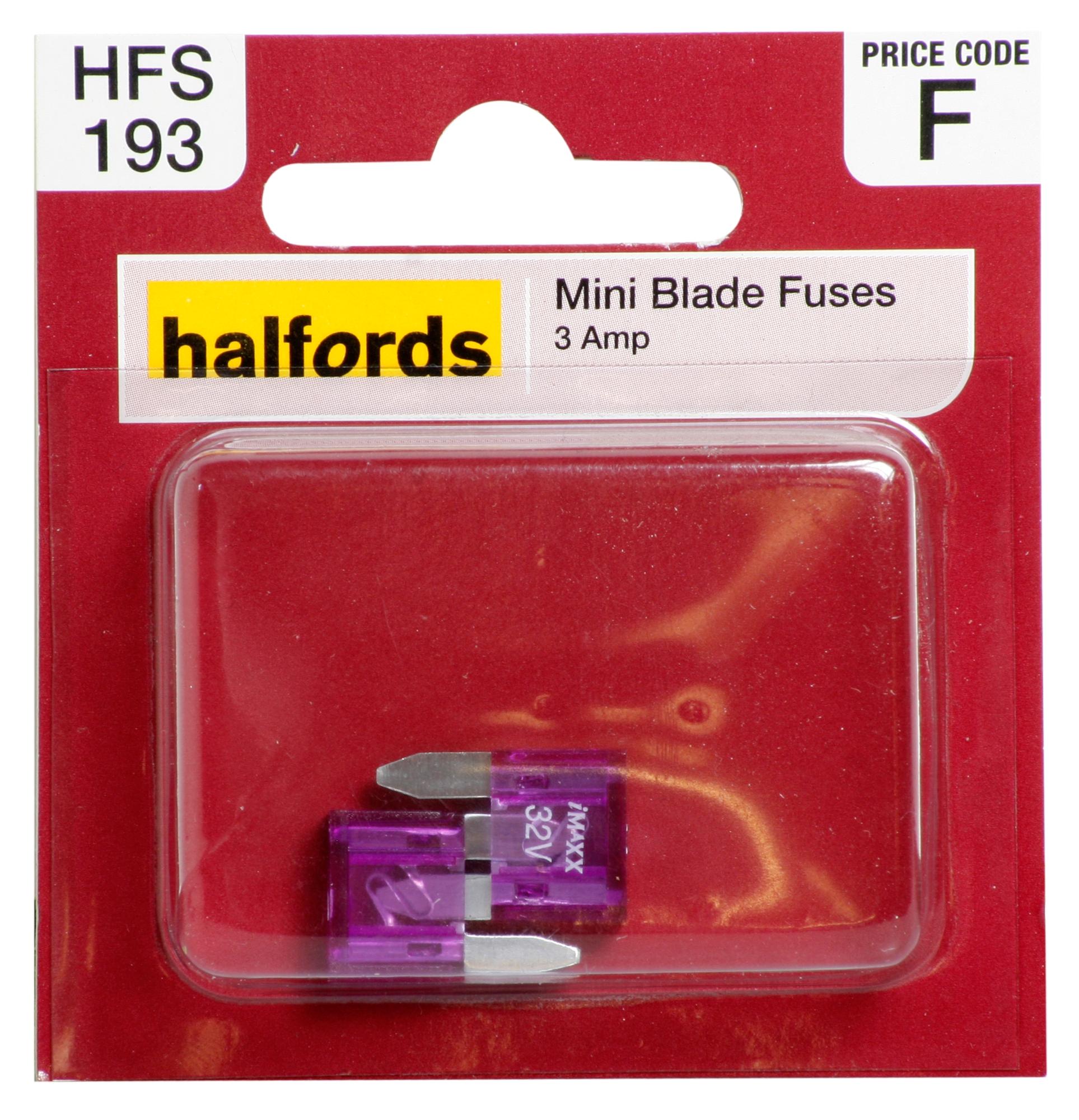 Halfords Mini Blade Fuses 3 Amp (Hfs193)