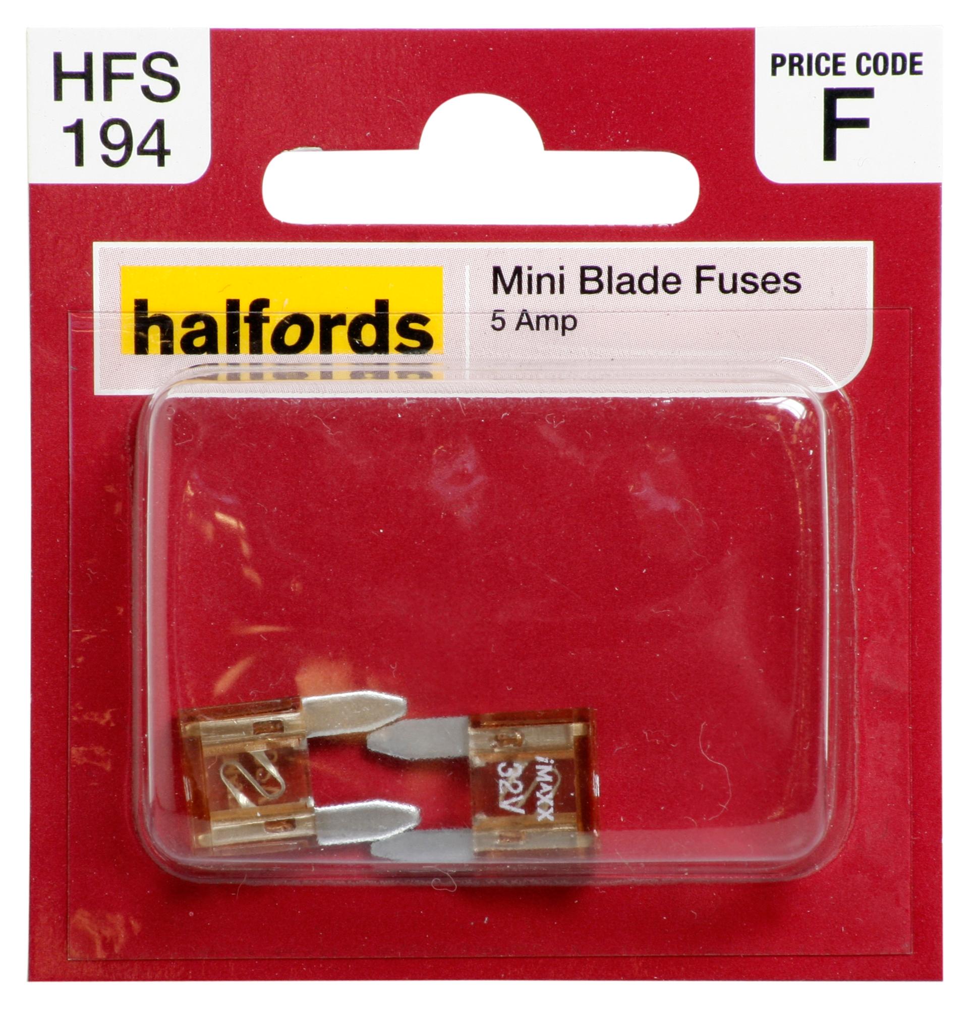 Halfords Mini Blade Fuses 5 Amp (Hfs194)