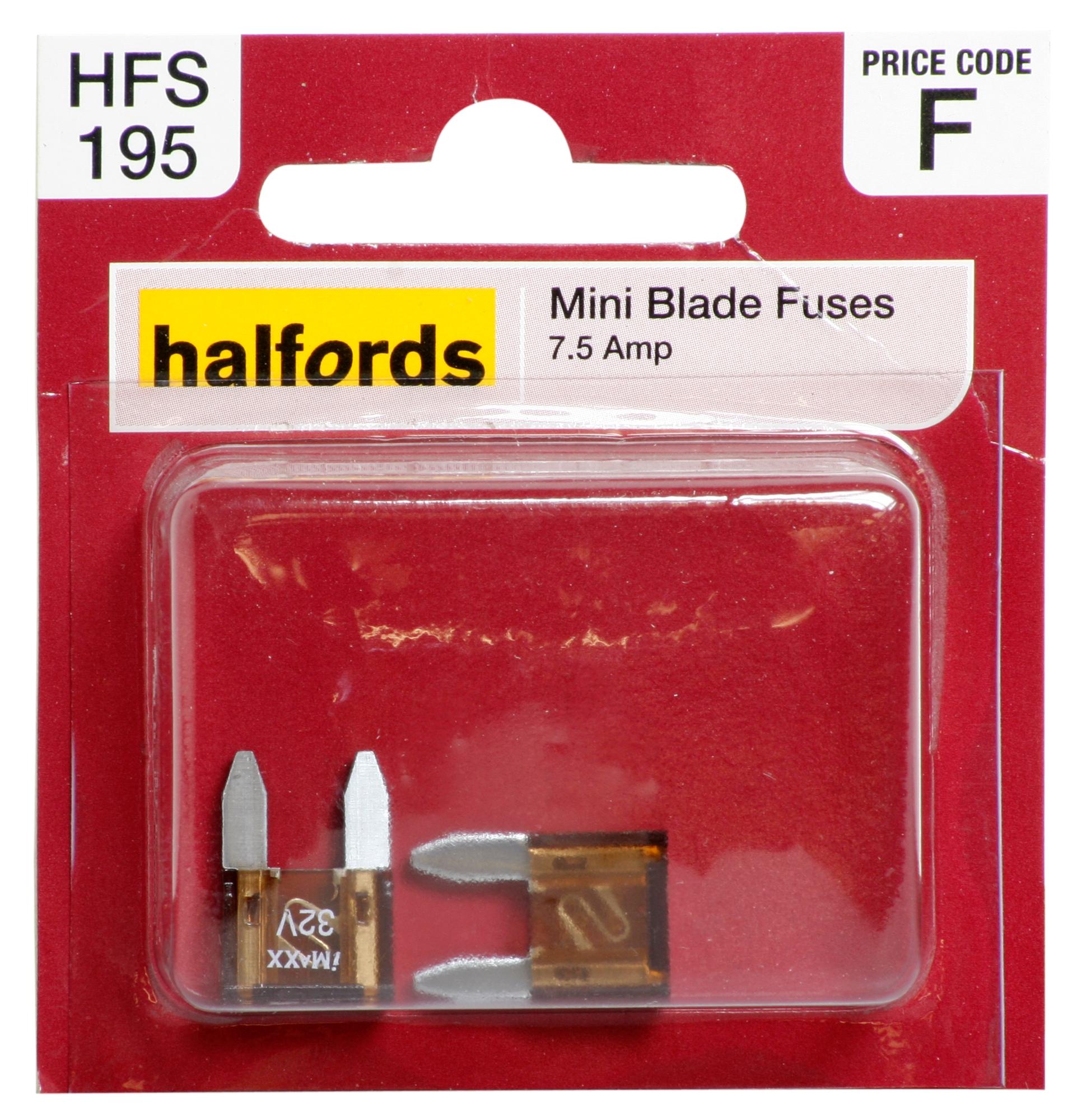 Halfords Mini Blade Fuses 7.5 Amp (Hfs195)