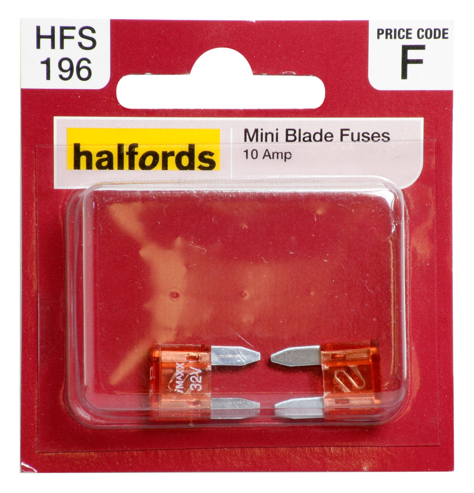 Halfords Mini Blade Fuses 10 Amp (Hfs196)