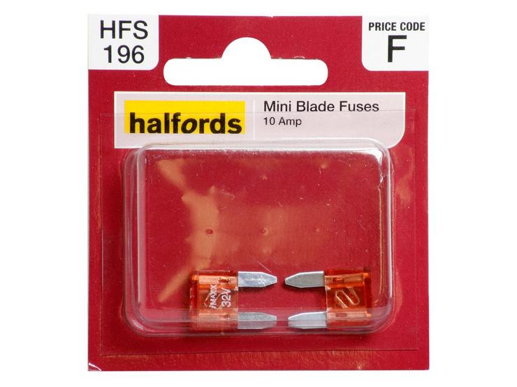 Halfords Mini Blade Fuses 10 Amp (HFS196)