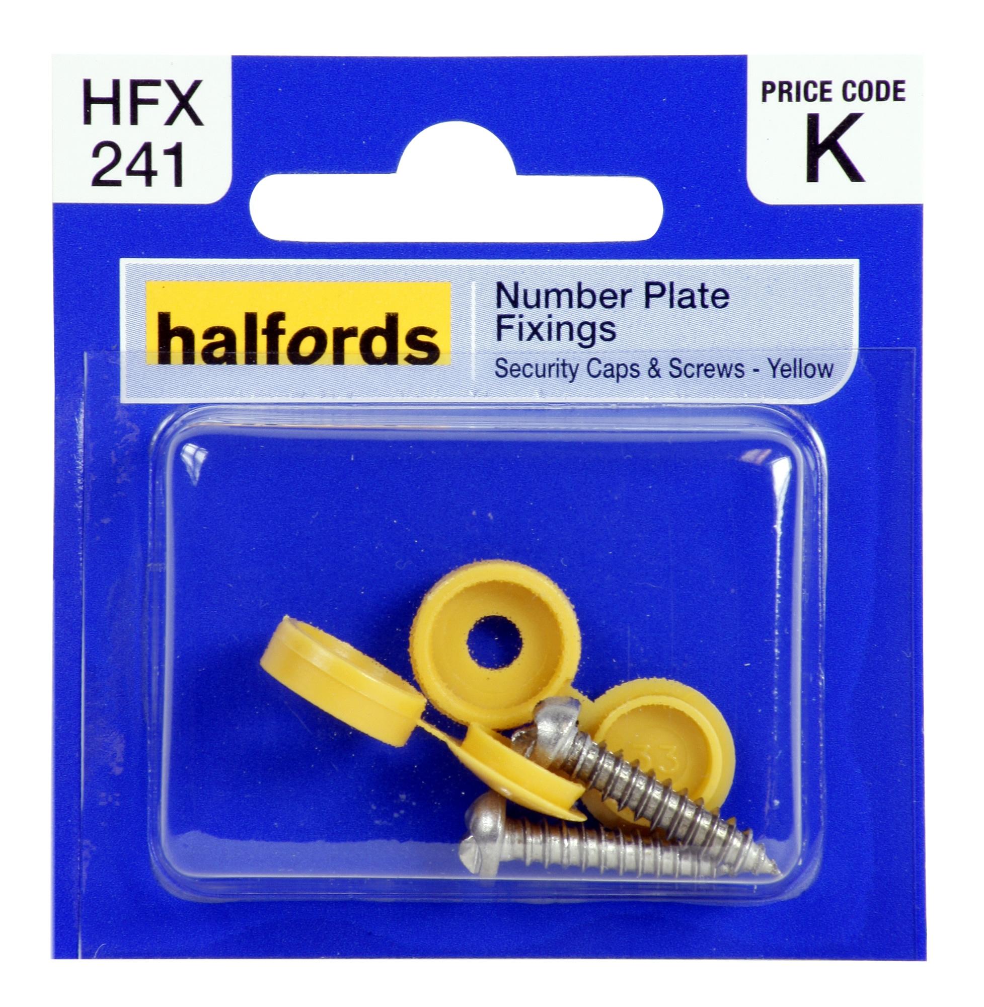 Halfords Number Plate Fixings - Yellow Hfx241