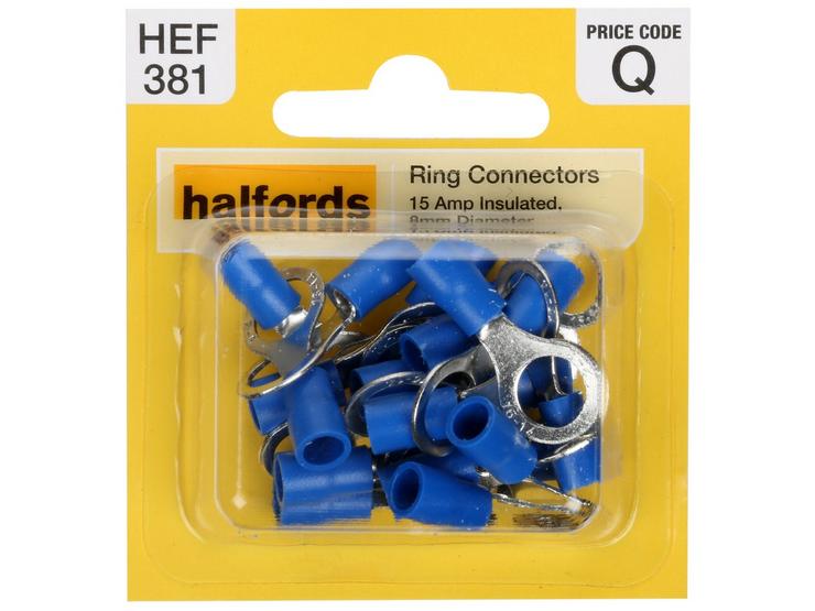 Halfords Ring Connectors 15 Amp 8mm HEF381