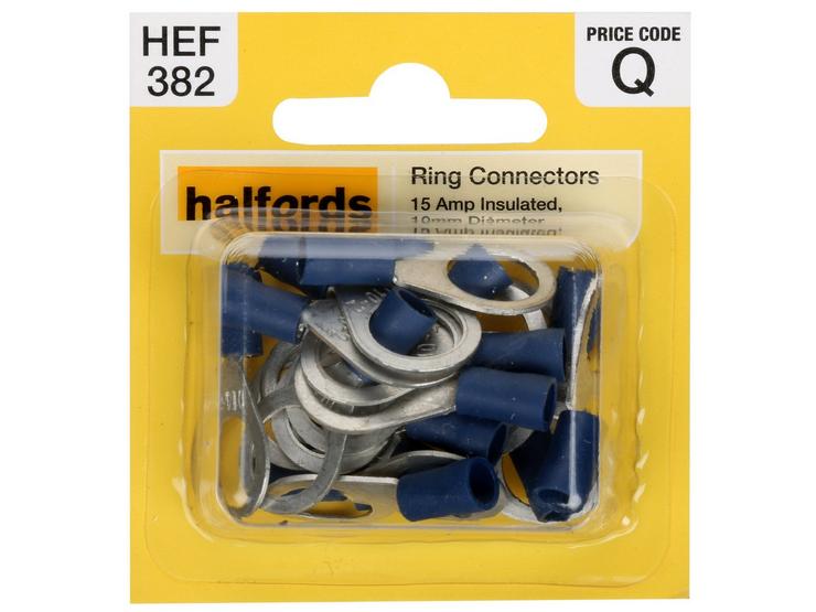 Halfords Ring Connectors 15 Amp Insulated 10mm