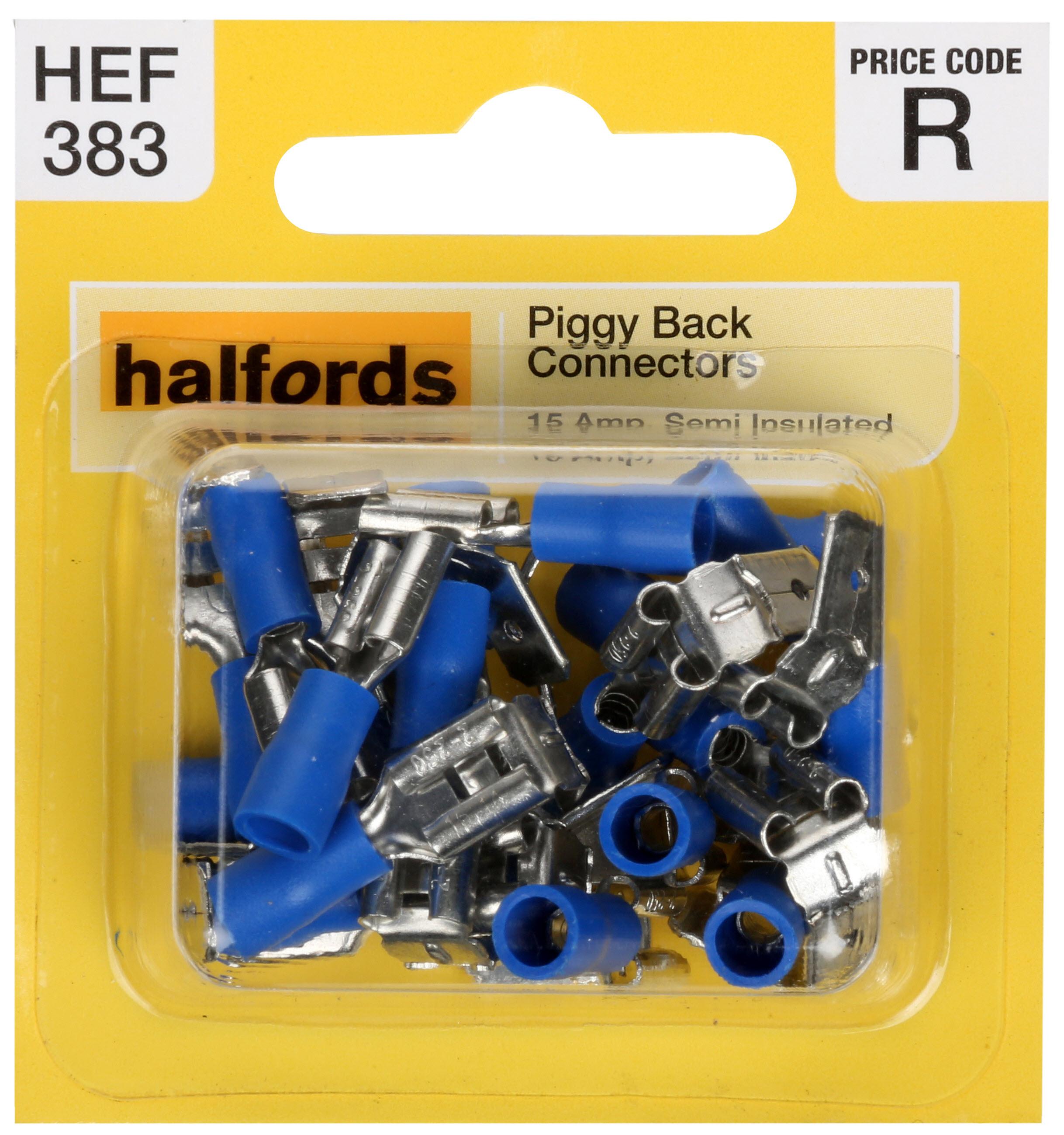 Halfords Piggyback Connectors 15 Amp Semi-Insulated Hef383