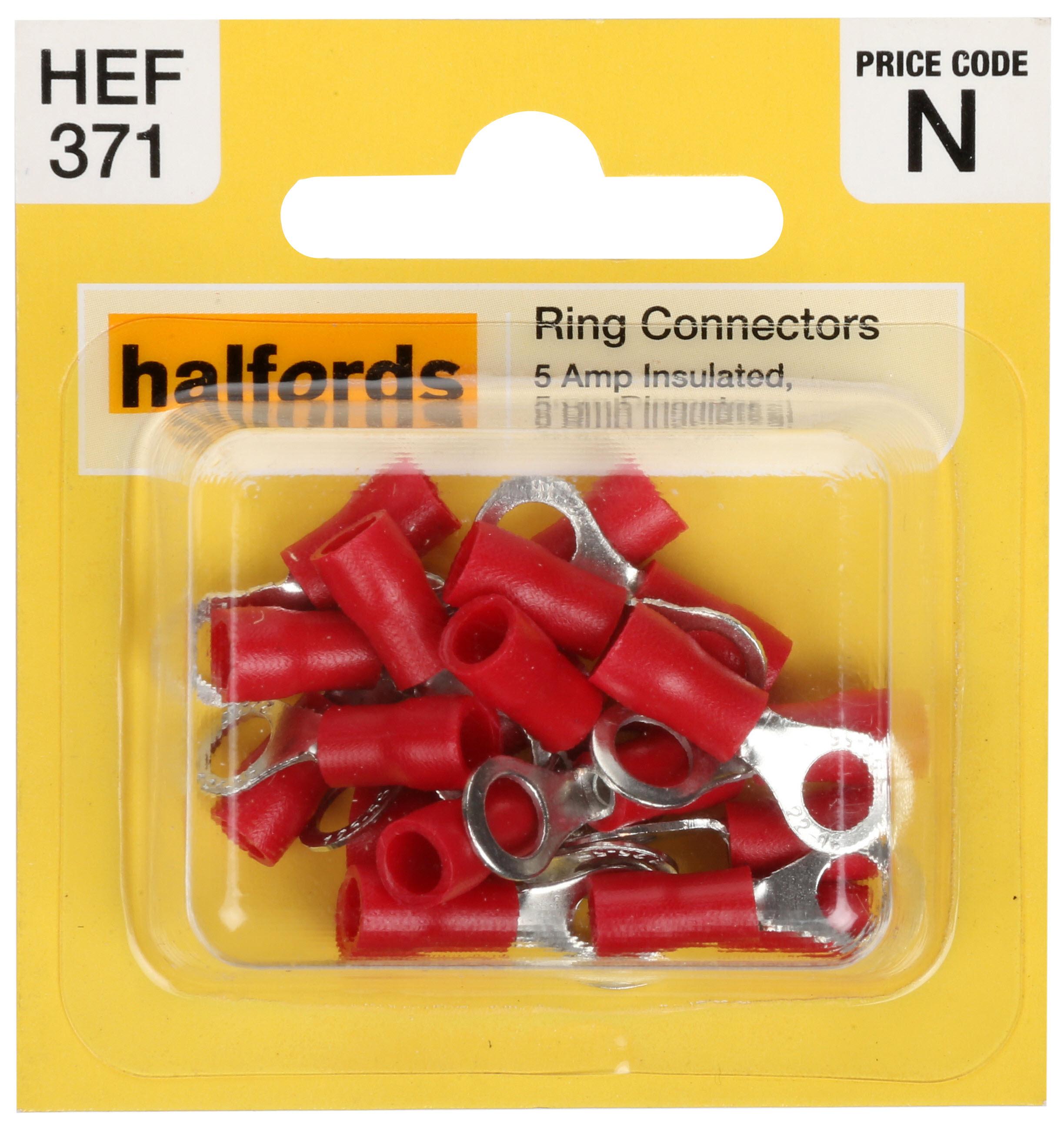 Halfords Ring Connectors 5 Amp Insulated 5Mm