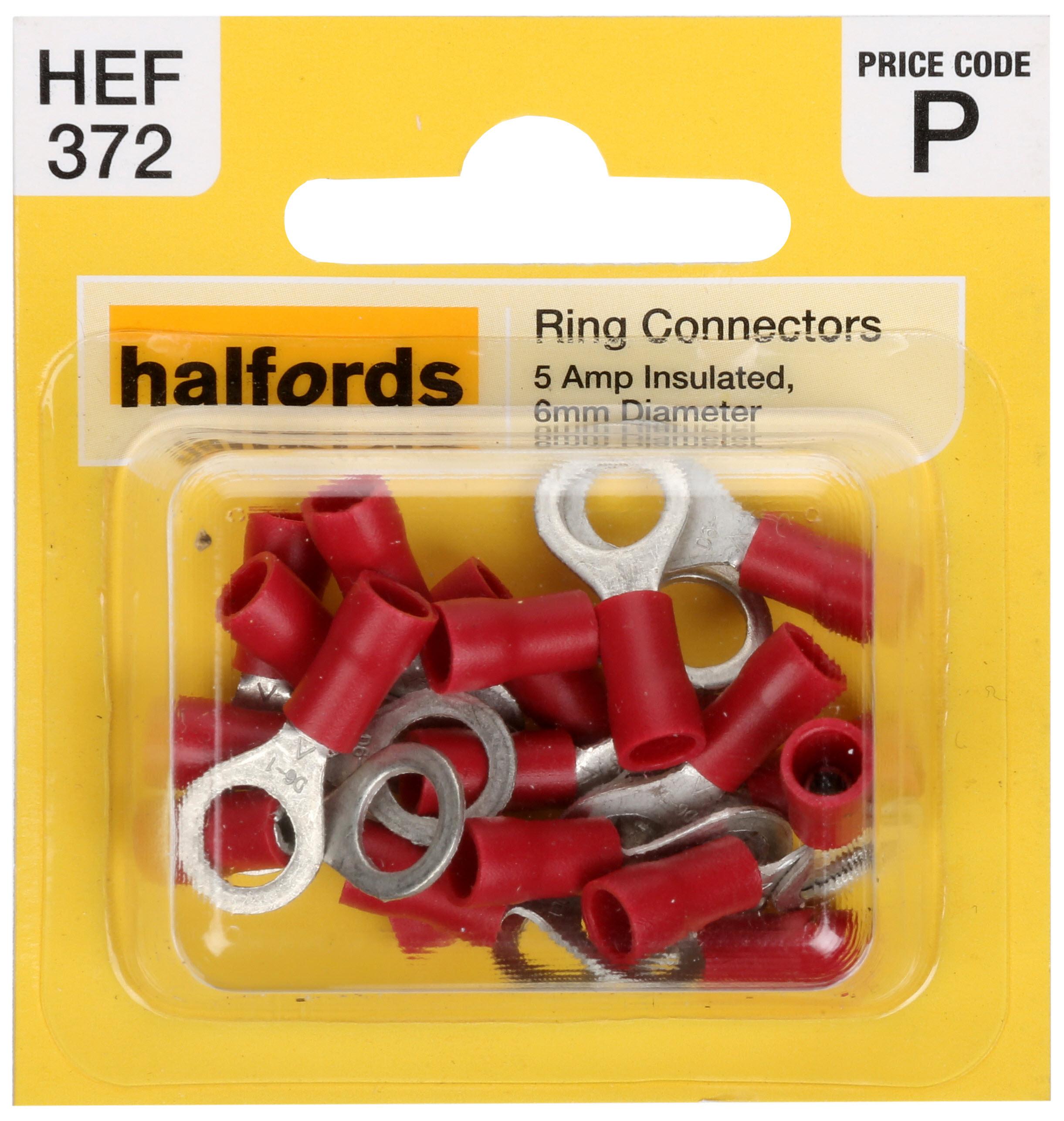 Halfords Ring Connectors 5 Amp Insulated 6Mm Hef372