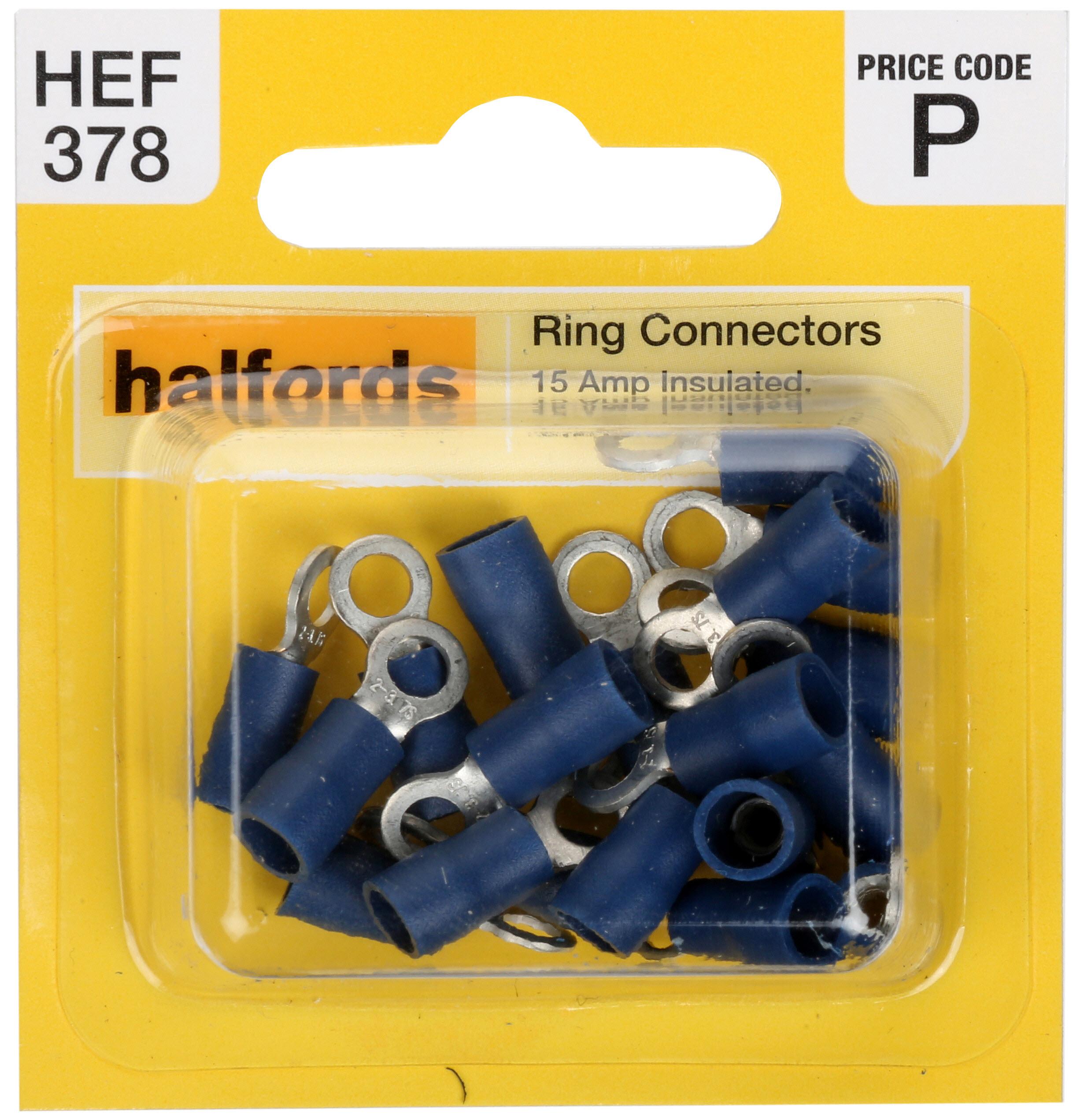 Halfords Ring Connectors 15 Amp Insulated 4Mm Hef378