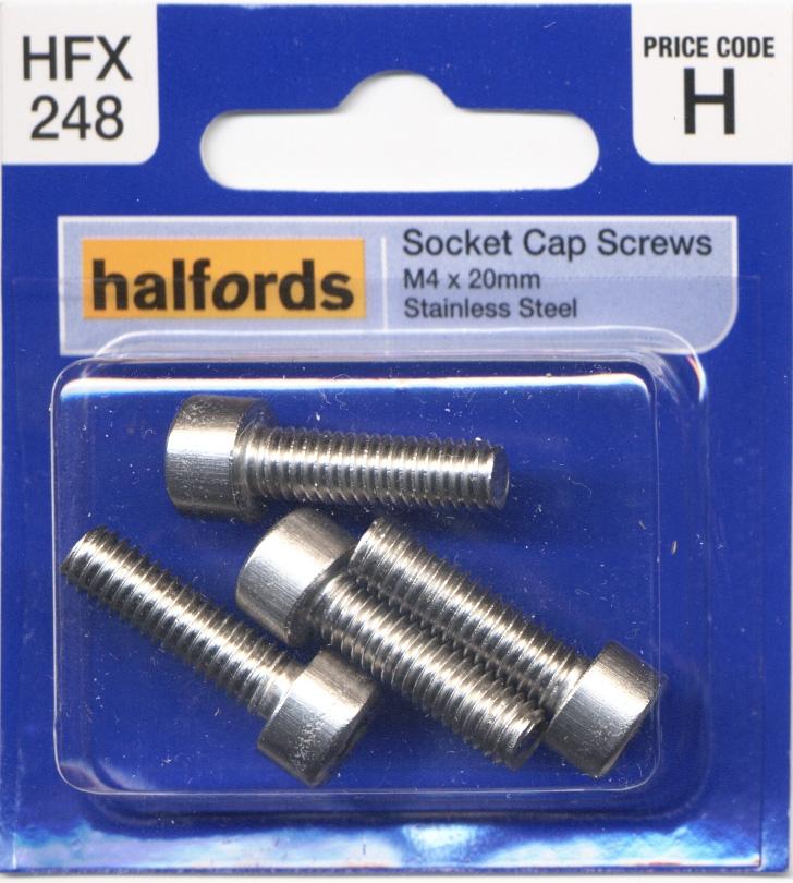 Halfords Socket Cap Screws M4X20Mm