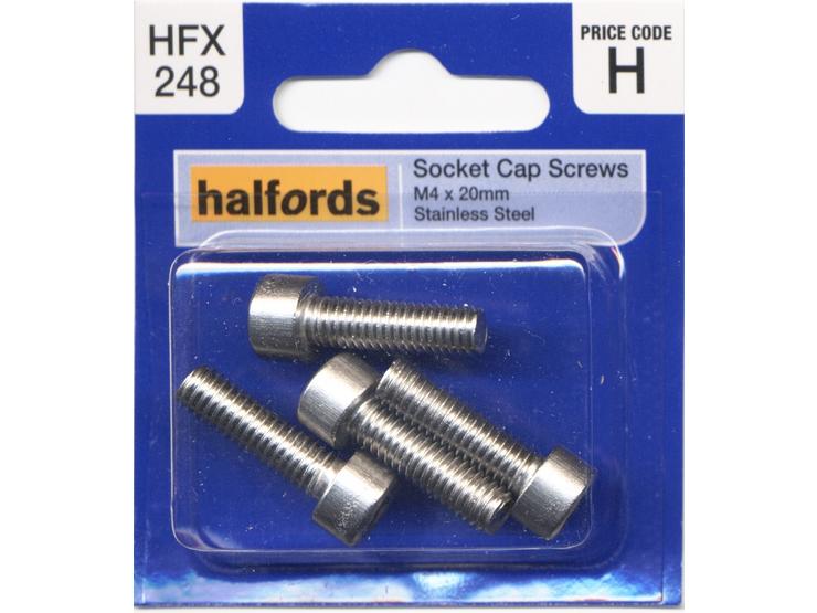 Halfords Socket Cap Screws M4x20mm