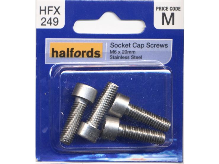 Halfords Socket Cap Screws M6 x 20mm HFX249