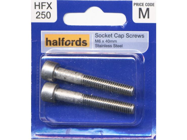 Halfords Socket Cap Screws M6 x 40mm HFX250