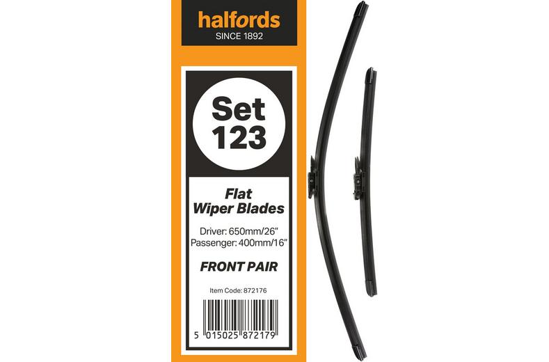 Halfords Set 123 Wiper Blades - Front Pair Halfords Set 123 Wiper Blades - Front Pair