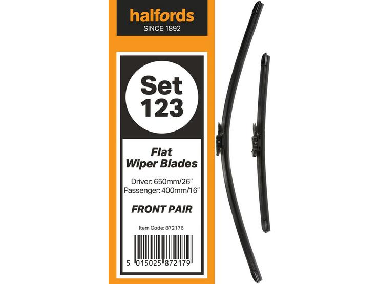 Halfords Set 123 Wiper Blades - Front Pair