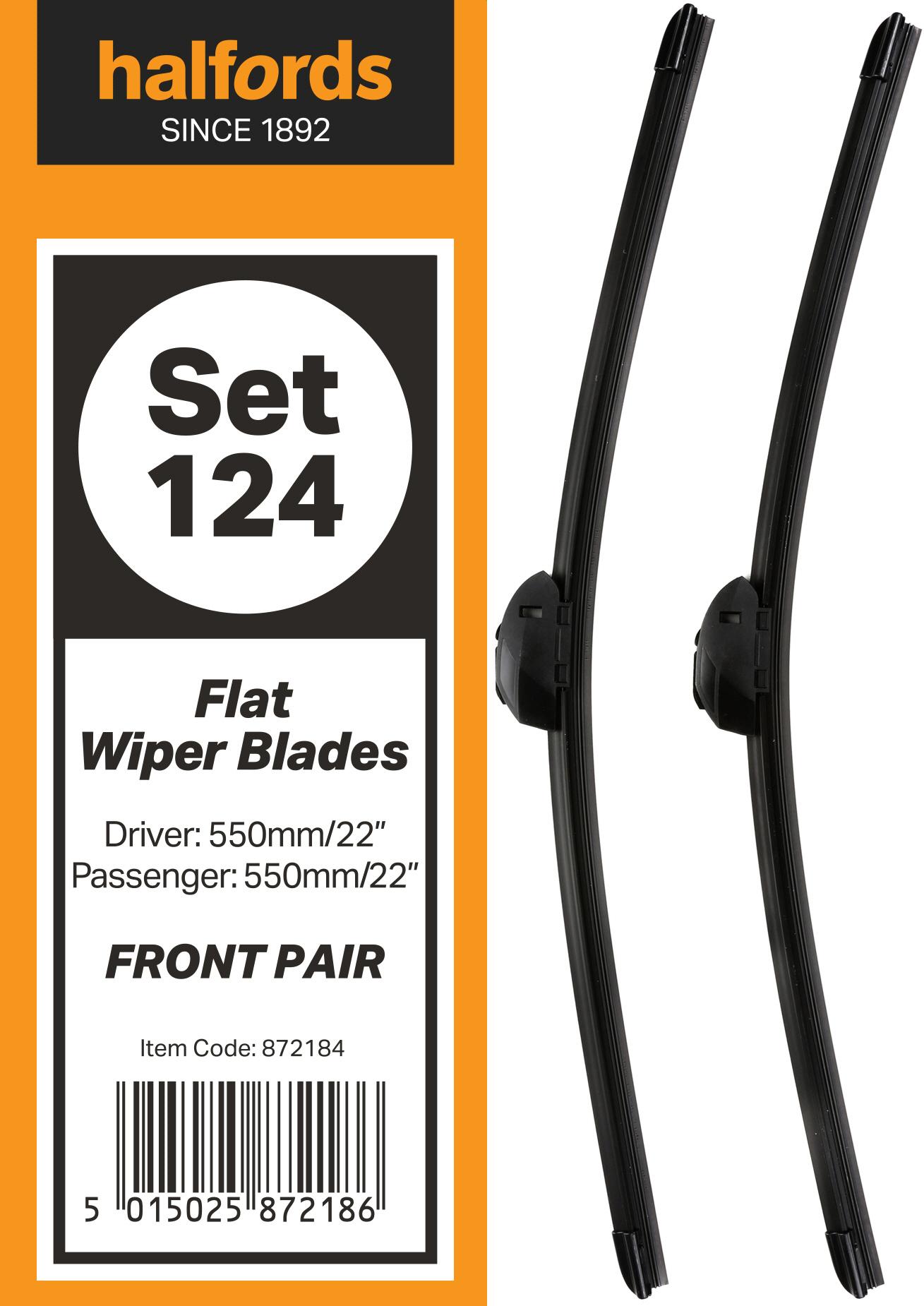 Halfords Set 124 Wiper Blades - Front Pair
