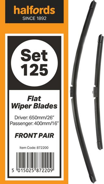 Halfords Set 125 Wiper Blades - Front Pair