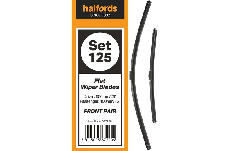 Halfords Set 125 Wiper Blades - Front Pair Halfords Set 125 Wiper Blades - Front Pair