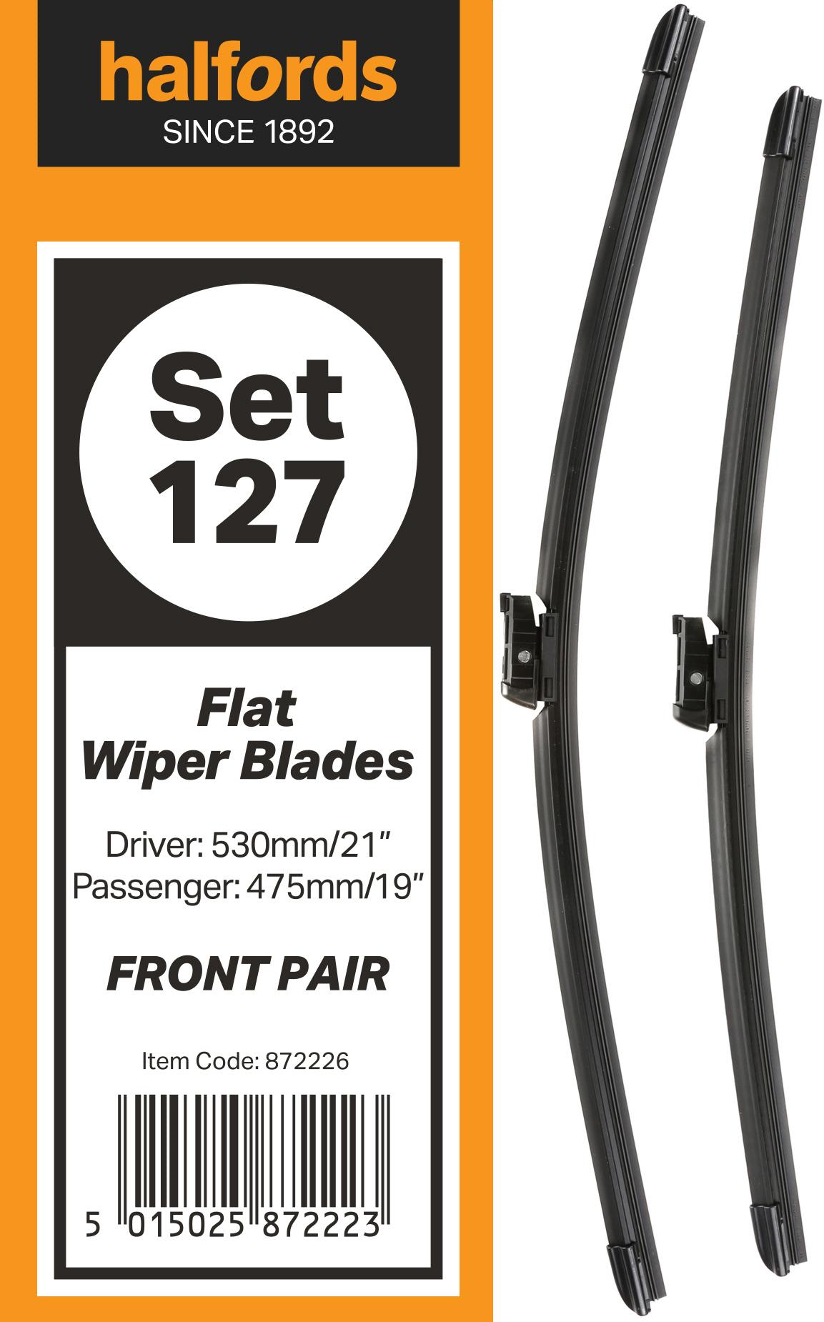 Halfords Set 127 Wiper Blades - Front Pair