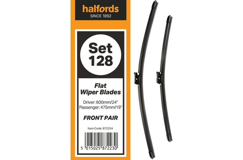 Halfords Set 128 Wiper Blades - Front Pair Halfords Set 128 Wiper Blades - Front Pair