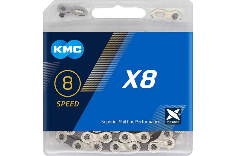 KMC X8 6/7/8 Speed Chain, Silver/Grey, 114L KMC X8 6/7/8 Speed Chain, Silver/Grey, 114L