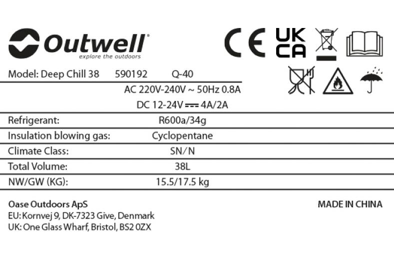 Outwell Deep Chill 38L Compressor Coolbox Outwell Deep Chill 38L Compressor Coolbox