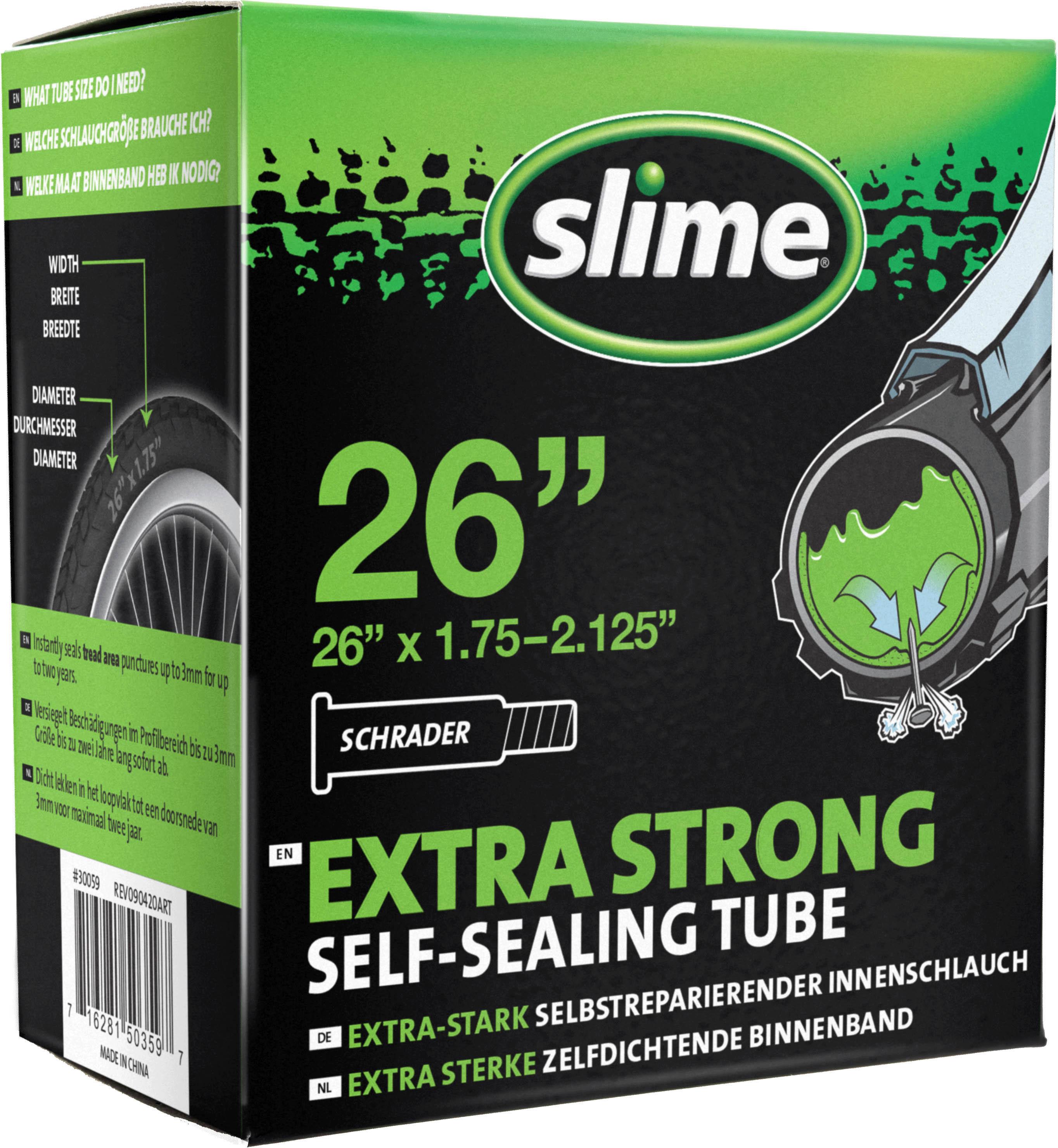 Slime Self-Sealing Inner Tubes 26 X 1.75 - 2.125 Inch Schrader