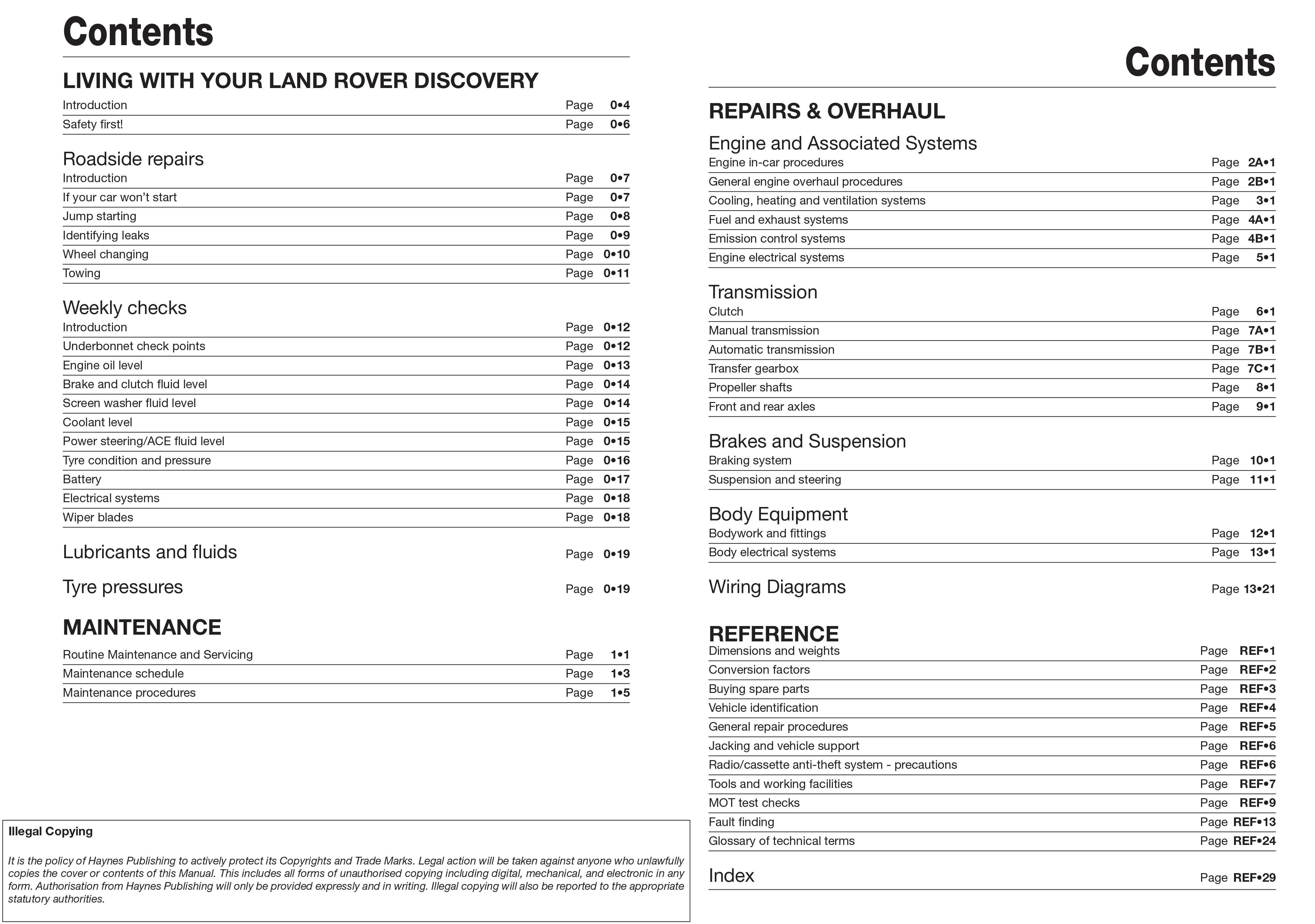 Haynes Land Rover Discovery (Nov 98 - Jul 04) Manual