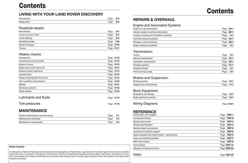 Haynes Land Rover Discovery (Nov 98 - Jul 04) Manual Haynes Land Rover Discovery (Nov 98 - Jul 04) Manual