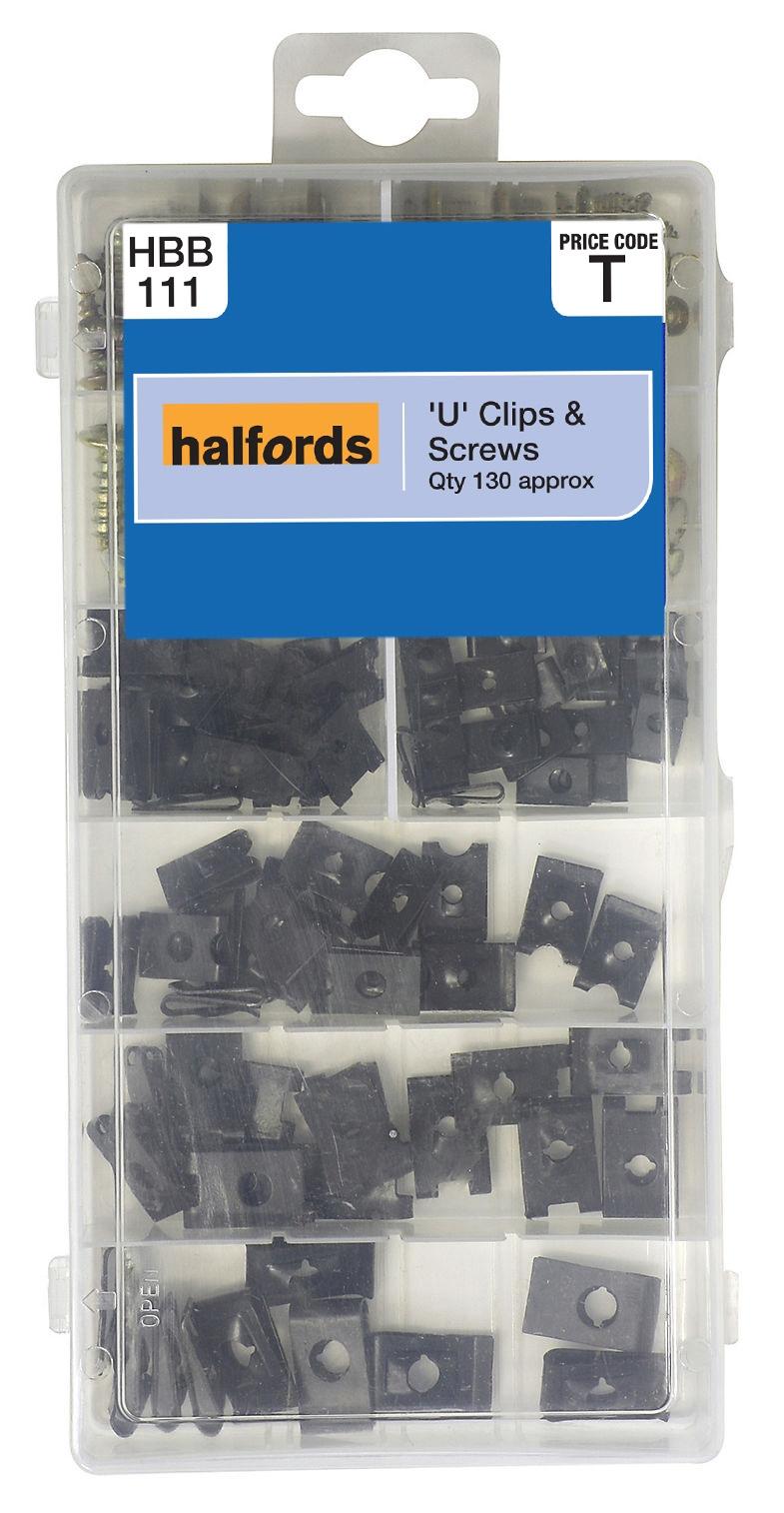 Halfords Assorted U Clips & Screws