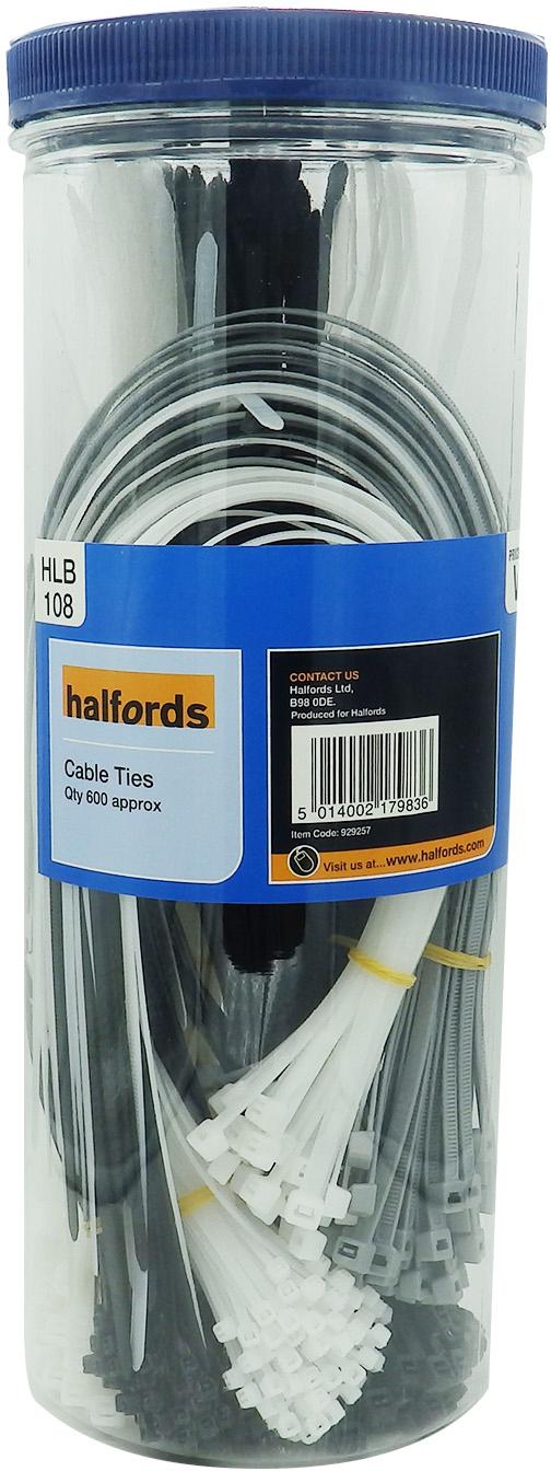 Halfords Assorted Cable Ties Pack Of 600