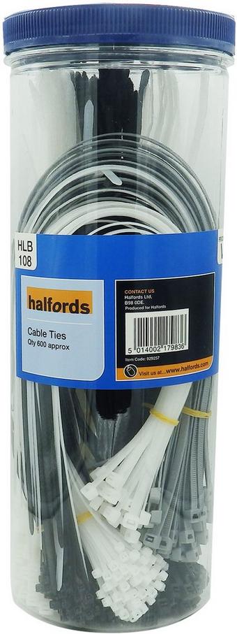 Halfords Assorted Cable Ties Pack of 600