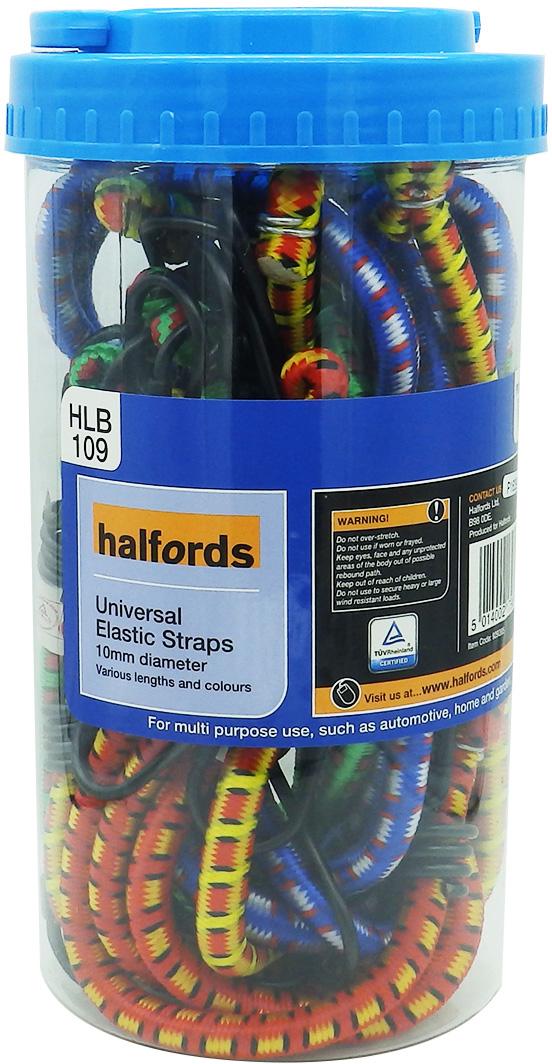 Halfords Assorted Luggage Straps 12 X 10Mm