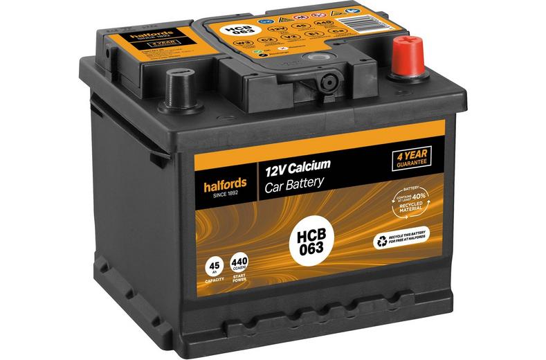 Halfords HCB063 Calcium 12V Car Battery 4 Year Guarantee Halfords HCB063 Calcium 12V Car Battery 4 Year Guarantee