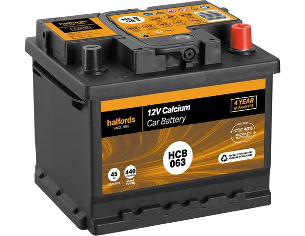 Halfords HCB063 Calcium 12V Car Battery 4 Year Guarantee