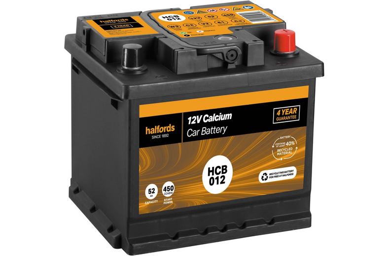 Halfords HCB012 Calcium 12V Car Battery 4 Year Guarantee Halfords HCB012 Calcium 12V Car Battery 4 Year Guarantee