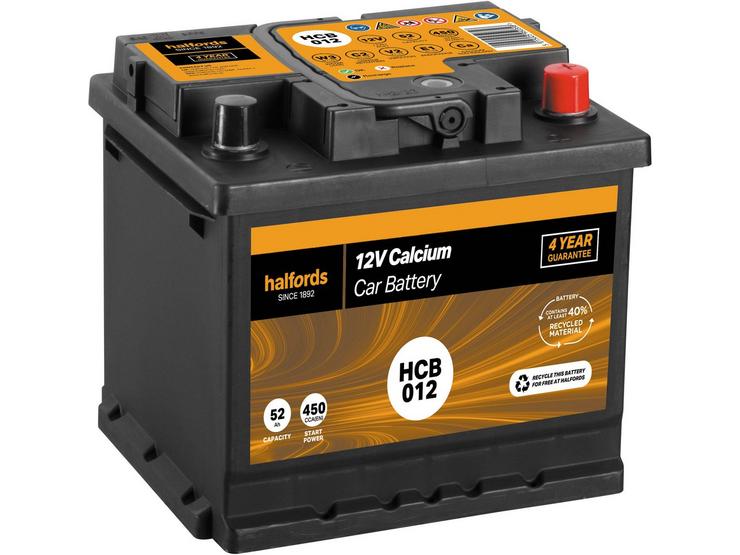 Halfords HCB012 Calcium 12V Car Battery 4 Year Guarantee