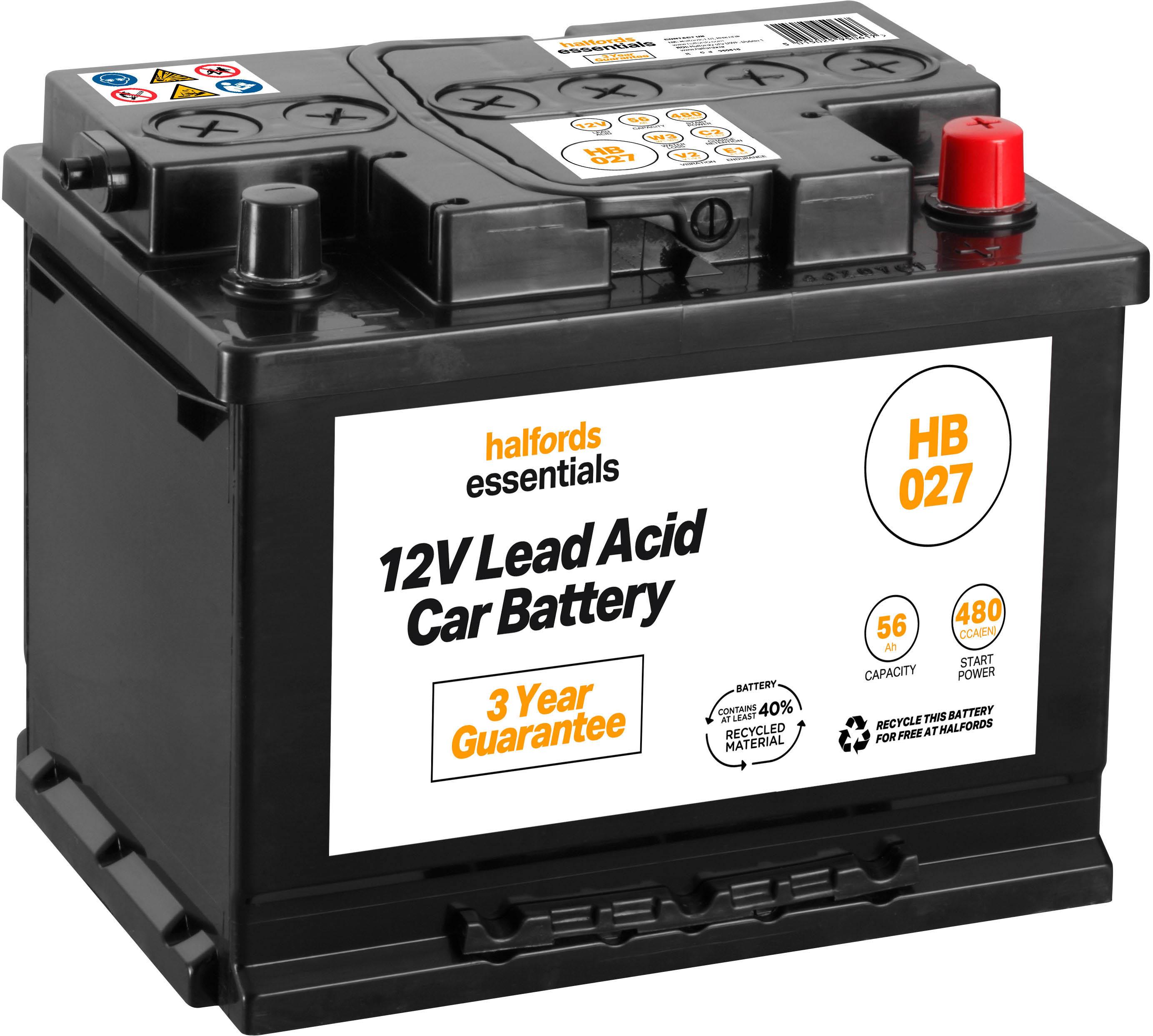 Halfords Hb013 Lead Acid 12V Car Battery 3 Year Guarantee