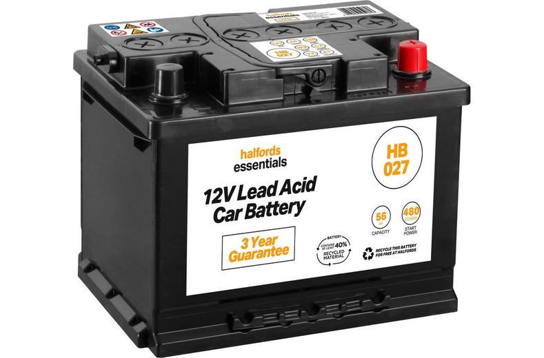 Halfords HB027 12V Car Battery 3 Year Guarantee Halfords HB027 12V Car Battery 3 Year Guarantee