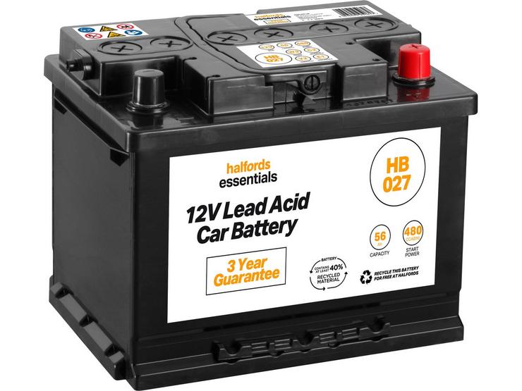 Halfords HB013/HB027 Lead Acid 12V Car Battery 3 year Guarantee