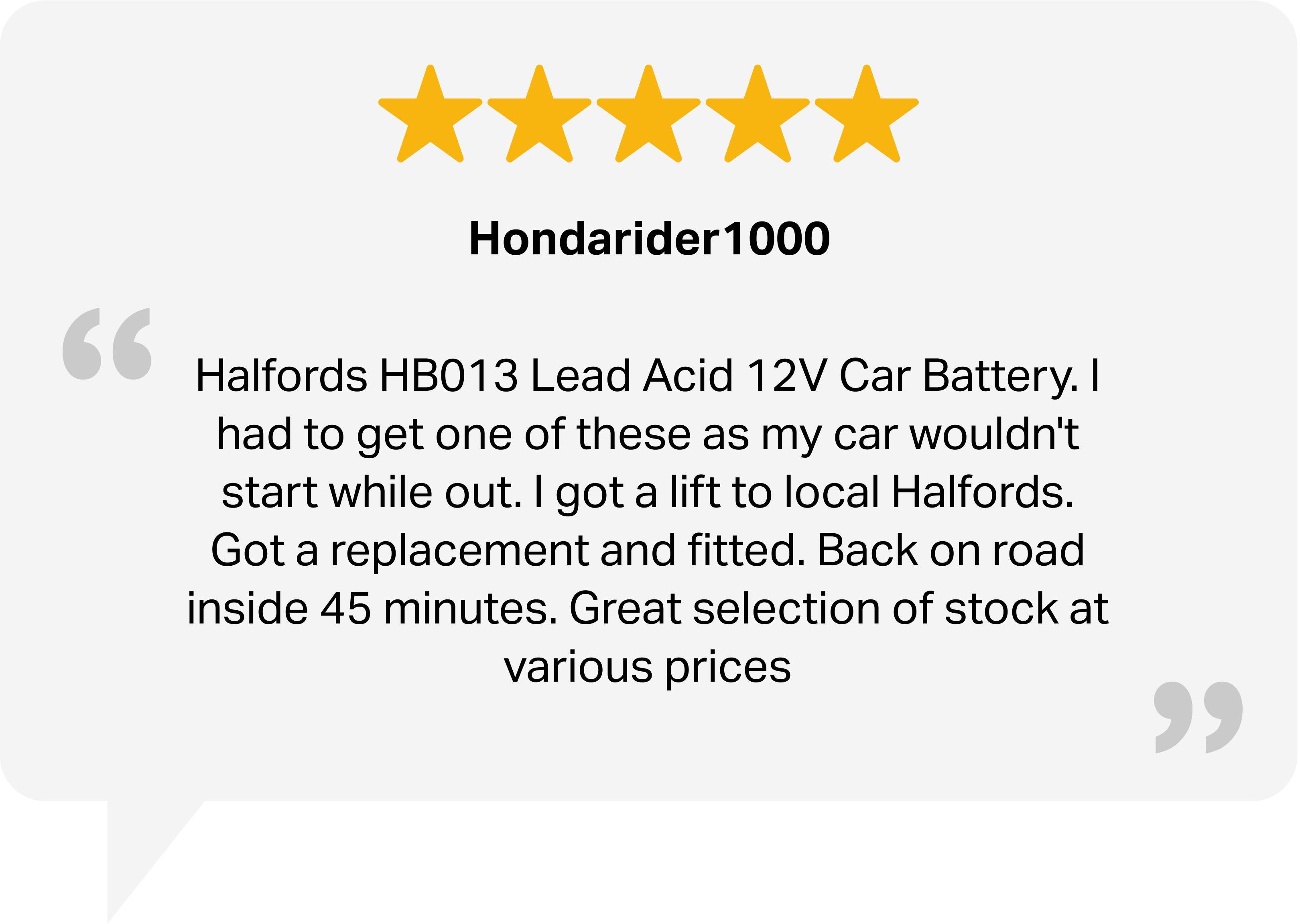 Halfords HB027 12V Car Battery 3 Year Guarantee