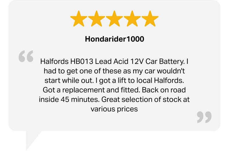 Halfords HB027 12V Car Battery 3 Year Guarantee Halfords HB027 12V Car Battery 3 Year Guarantee