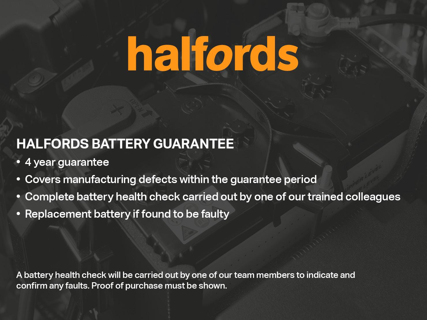 Halfords HCB027 12V Car Battery 4 Year Guarantee